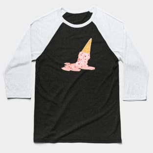 Melting Strawberry Ice Cream Cone Baseball T-Shirt